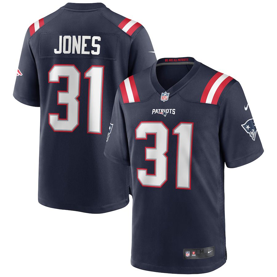 Men New England Patriots 31 Jonathan Jones Nike Navy Game Player NFL Jersey
